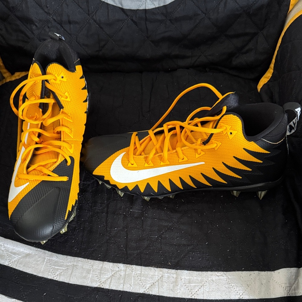 Nike Black and Orange Football Cleats